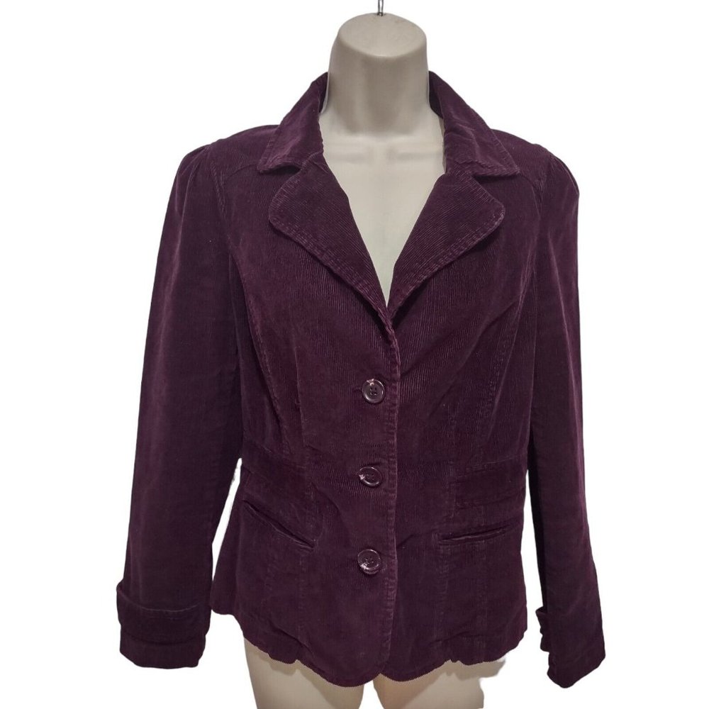 ST. John's Bay Corduroy Blazer Jacket  Career Tailored Fit Purple P Med